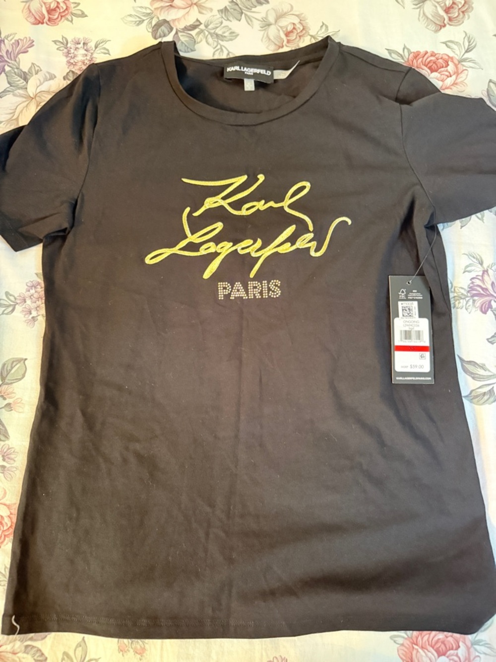 Karl Lagerfeld Black Crewneck Tee